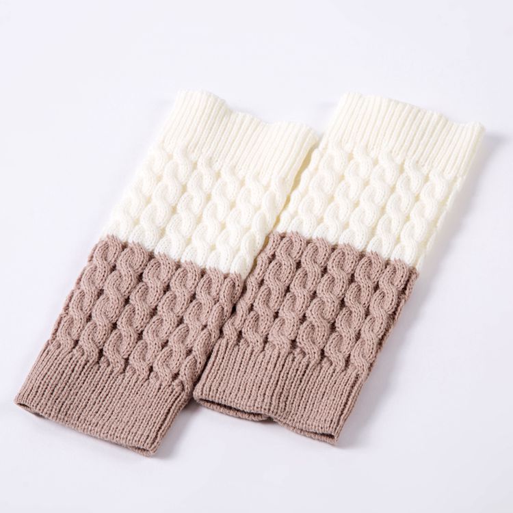 Double-block Contrast Color Two-color Boot Cover Knitted Foot Warmer