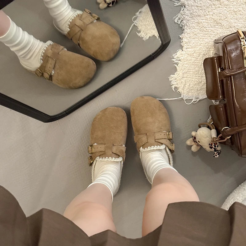 Women Shoes Comfort Lined Slippers Soft Sole Winter Warm Indoor Outdoor Shoes Elegant Couple Slippers Zapatos De Mujer