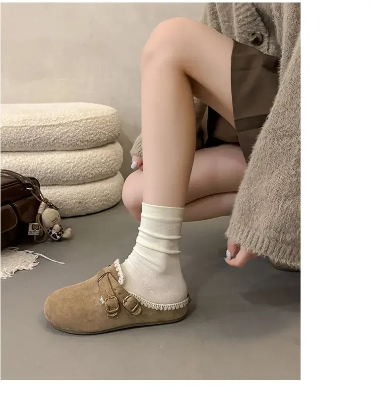 Women Shoes Comfort Lined Slippers Soft Sole Winter Warm Indoor Outdoor Shoes Elegant Couple Slippers Zapatos De Mujer