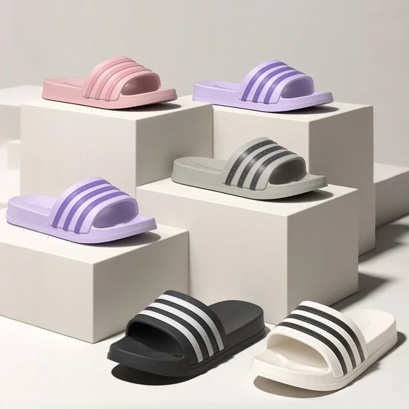 Cold slippers for women in summer, fashionable outerwear for couples, thick soled, non slip, one line mop, bathroom slippers