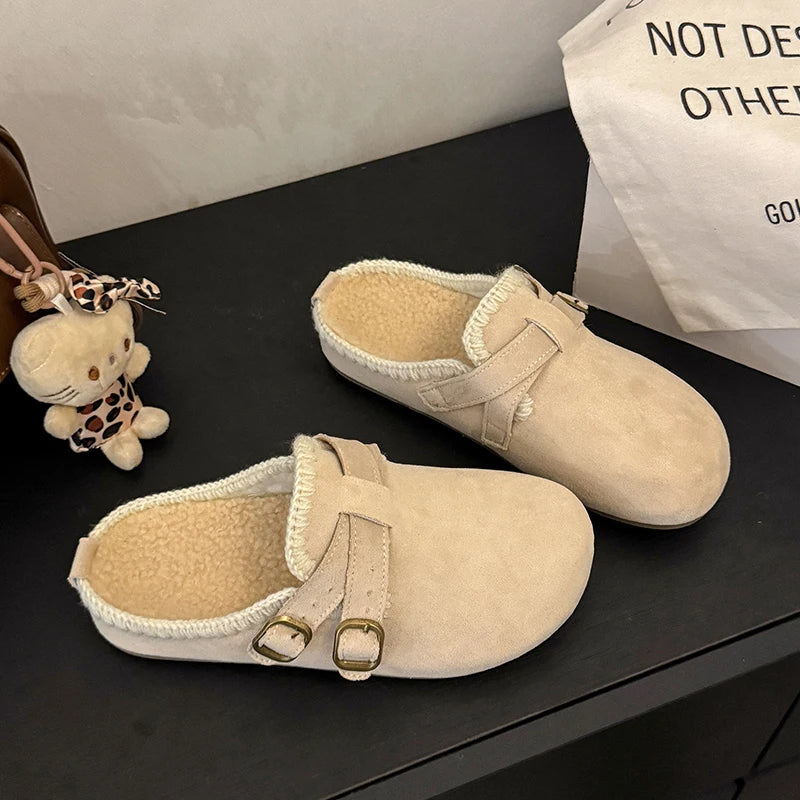 Women Shoes Comfort Lined Slippers Soft Sole Winter Warm Indoor Outdoor Shoes Elegant Couple Slippers Zapatos De Mujer