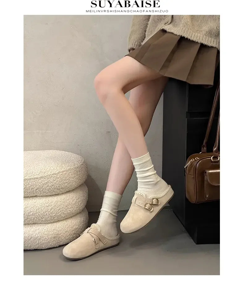 Women Shoes Comfort Lined Slippers Soft Sole Winter Warm Indoor Outdoor Shoes Elegant Couple Slippers Zapatos De Mujer