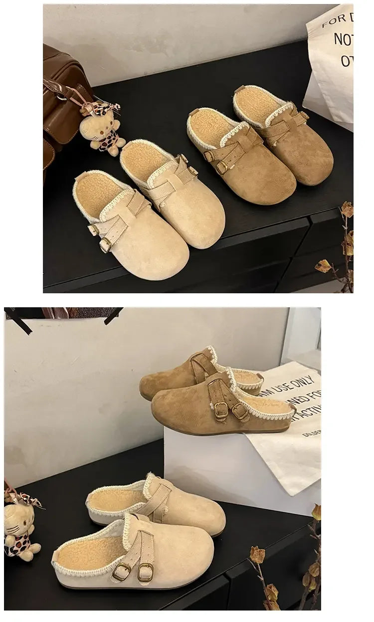 Women Shoes Comfort Lined Slippers Soft Sole Winter Warm Indoor Outdoor Shoes Elegant Couple Slippers Zapatos De Mujer