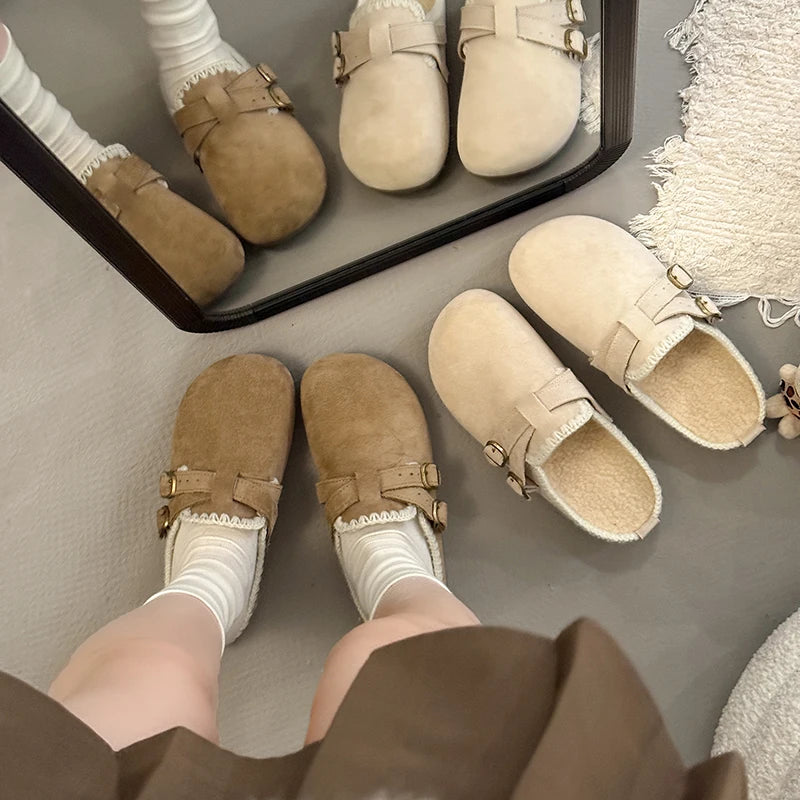 Women Shoes Comfort Lined Slippers Soft Sole Winter Warm Indoor Outdoor Shoes Elegant Couple Slippers Zapatos De Mujer