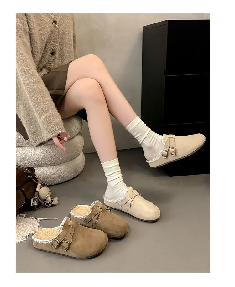 Women Shoes Comfort Lined Slippers Soft Sole Winter Warm Indoor Outdoor Shoes Elegant Couple Slippers Zapatos De Mujer