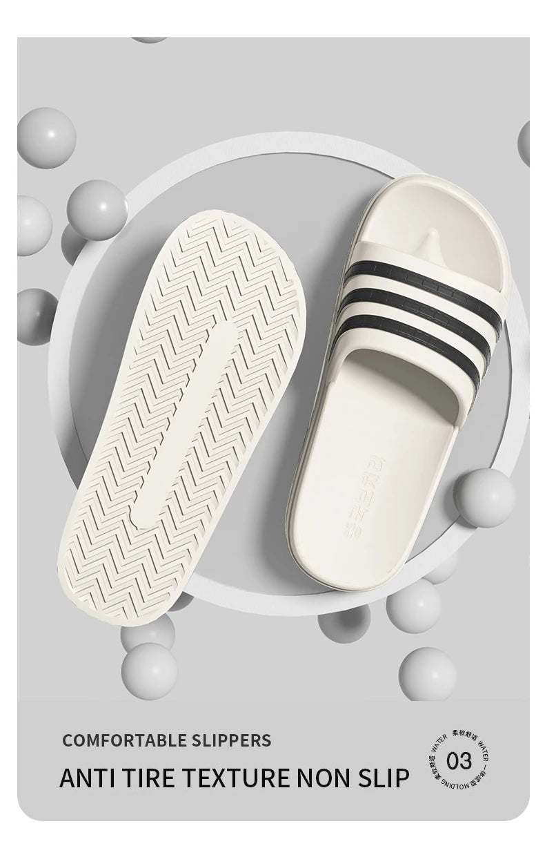 Cold slippers for women in summer, fashionable outerwear for couples, thick soled, non slip, one line mop, bathroom slippers