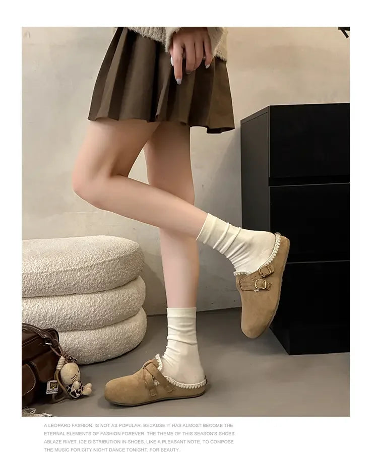 Women Shoes Comfort Lined Slippers Soft Sole Winter Warm Indoor Outdoor Shoes Elegant Couple Slippers Zapatos De Mujer