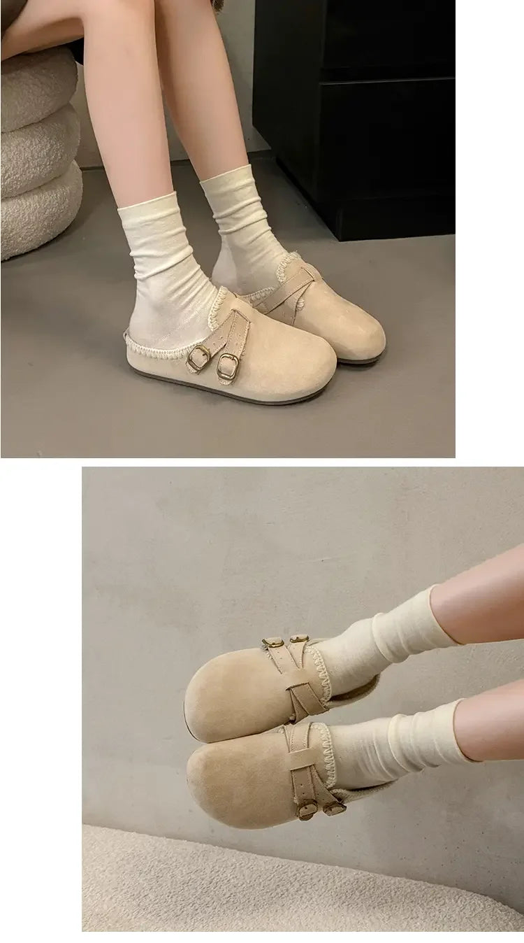 Women Shoes Comfort Lined Slippers Soft Sole Winter Warm Indoor Outdoor Shoes Elegant Couple Slippers Zapatos De Mujer