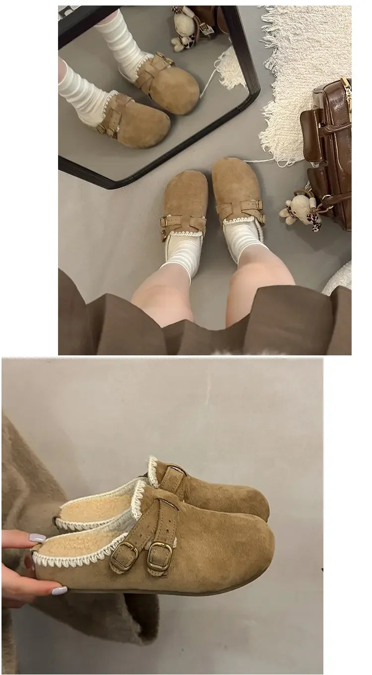 Women Shoes Comfort Lined Slippers Soft Sole Winter Warm Indoor Outdoor Shoes Elegant Couple Slippers Zapatos De Mujer
