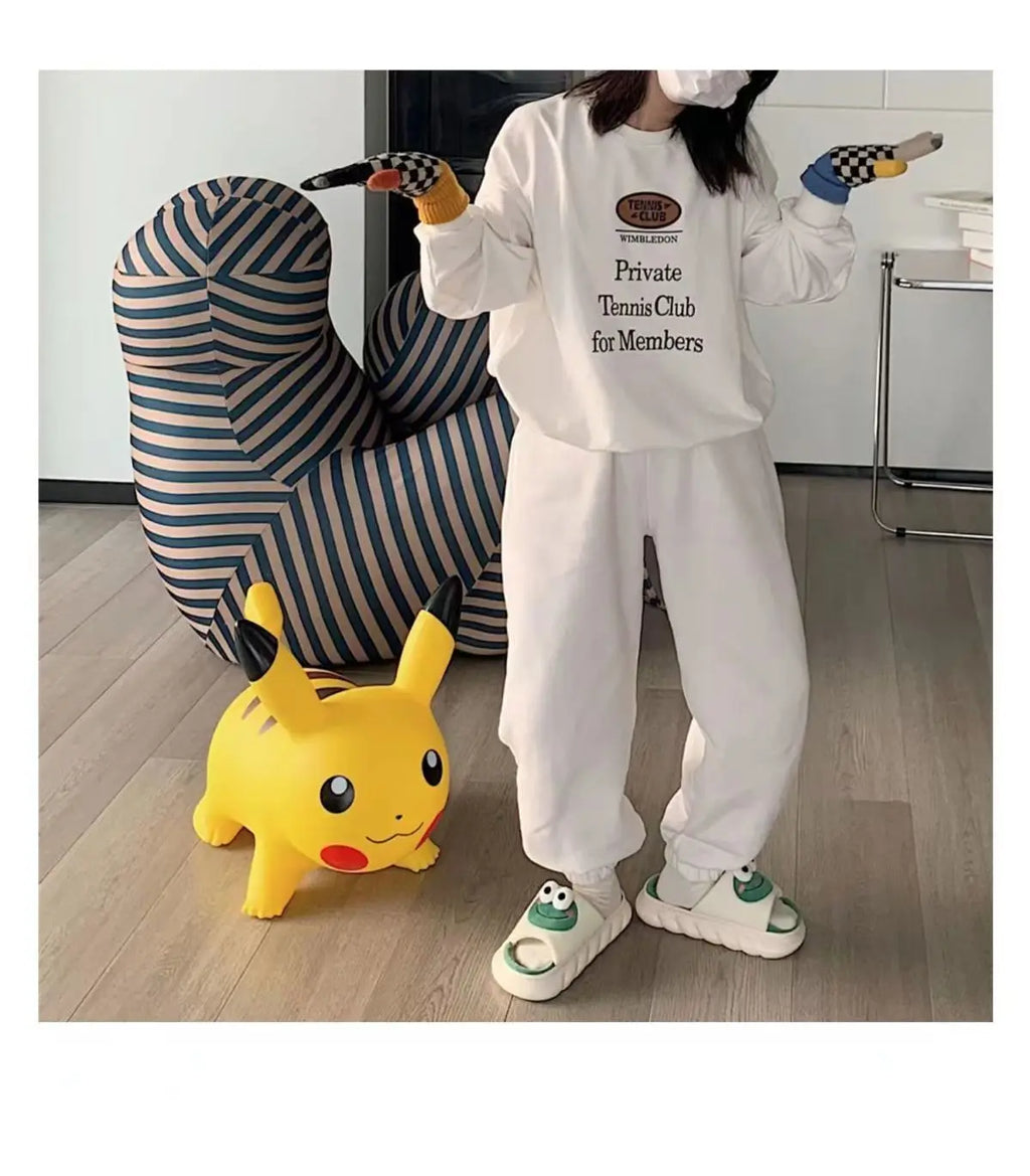 Women's Slippers Comfortable Soft Thick Sole Four Seasons Indoor Cartoon Frog Linen Slippers Anti Slip Couples's Home Slippers