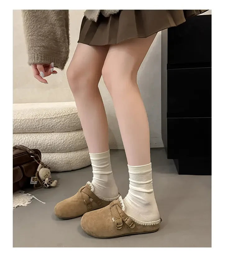 Women Shoes Comfort Lined Slippers Soft Sole Winter Warm Indoor Outdoor Shoes Elegant Couple Slippers Zapatos De Mujer