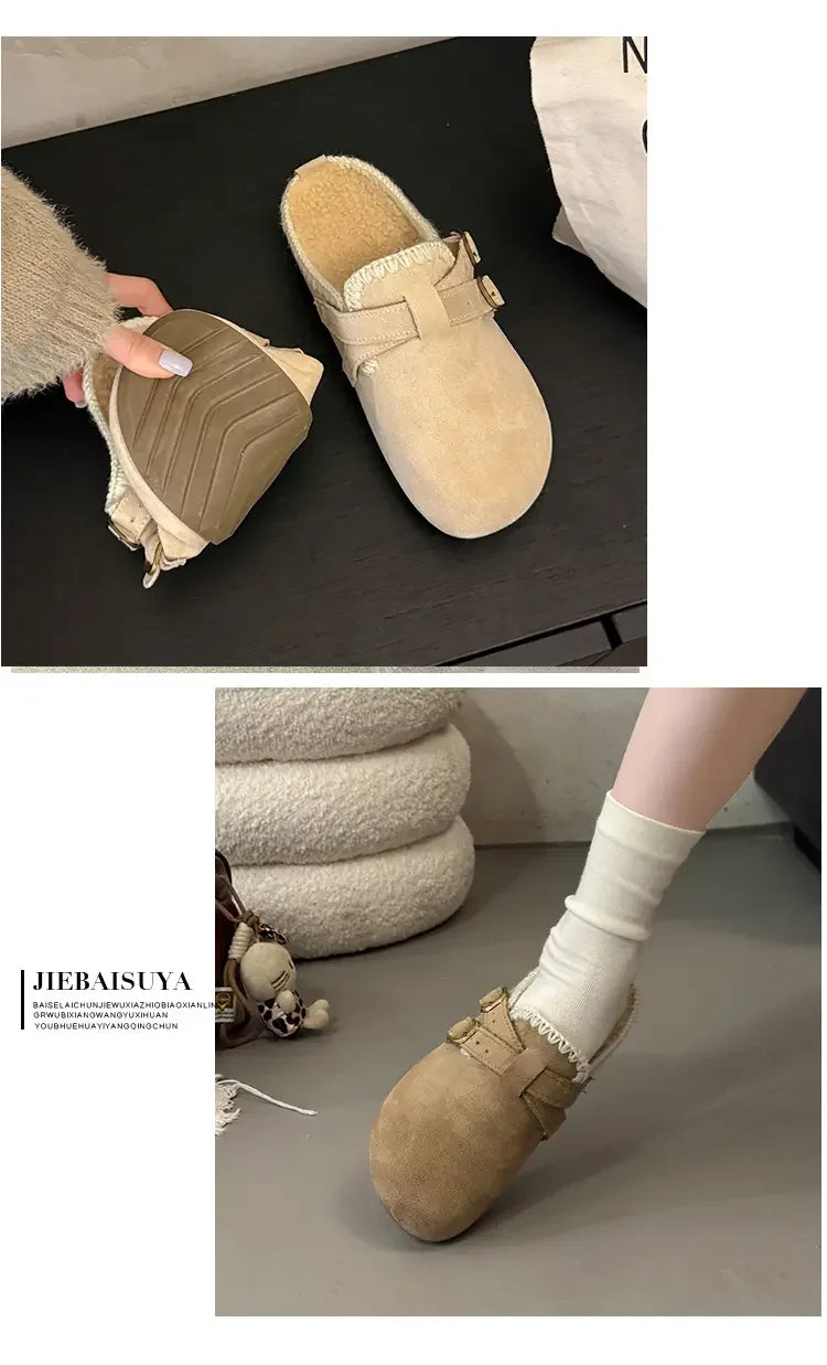 Women Shoes Comfort Lined Slippers Soft Sole Winter Warm Indoor Outdoor Shoes Elegant Couple Slippers Zapatos De Mujer