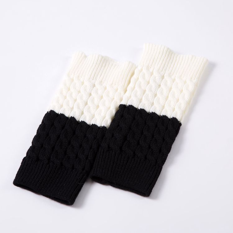 Double-block Contrast Color Two-color Boot Cover Knitted Foot Warmer