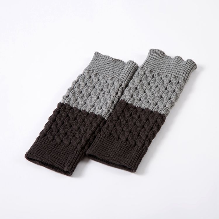 Double-block Contrast Color Two-color Boot Cover Knitted Foot Warmer